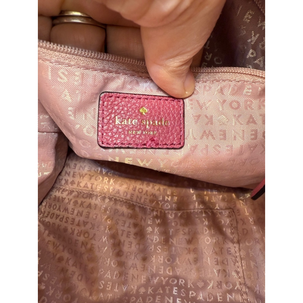 Kate Spade New Year Arianna Larchmont Ave Pink Suede Exotic Bucket Bag - Picture 7 of 9